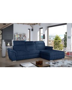 Canapé d'angle Trovasca en Tissu Bleu foncé