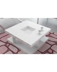 Table basse design SANTIAGO - Blanc Laqué