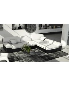 Canapé d'angle design en cuir ESMERALDA